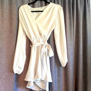 Short white romper size medium
